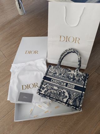 Borsa Dior mini Book Tote - Blu e Bianco