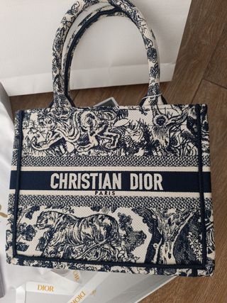 Borsa Dior mini Book Tote - Blu e Bianco