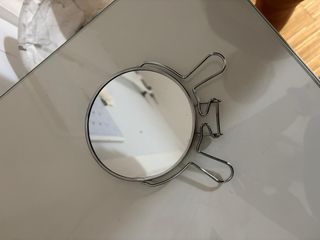 Espejo para tocador, baño o viajes plateado