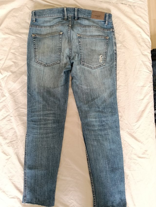 Jeans denim slim fit azul 