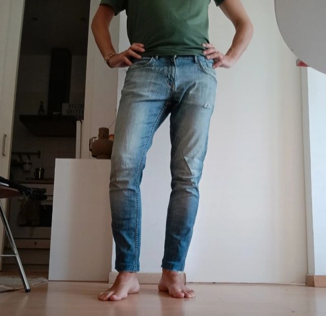 Jeans denim slim fit azul 