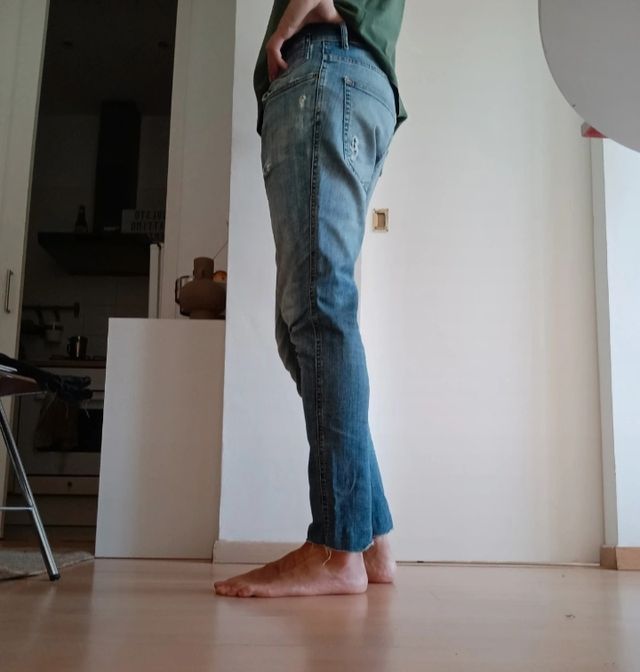 Jeans denim slim fit azul 