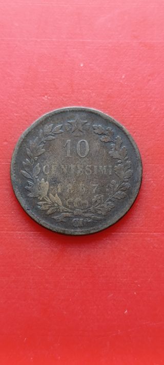 Moneda 10 Céntimos Italia 1867