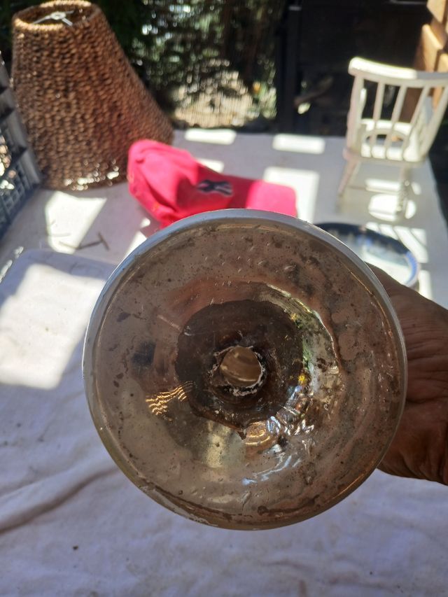 Candelabro vetro bianco glitter