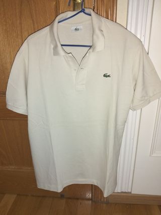 Polo Lacoste blanco manga corta
