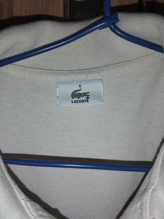 Polo Lacoste blanco manga corta