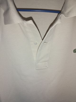 Polo Lacoste blanco manga corta