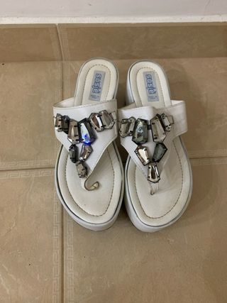 Infradito Susy bianchi con strass