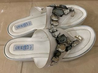 Infradito Susy bianchi con strass