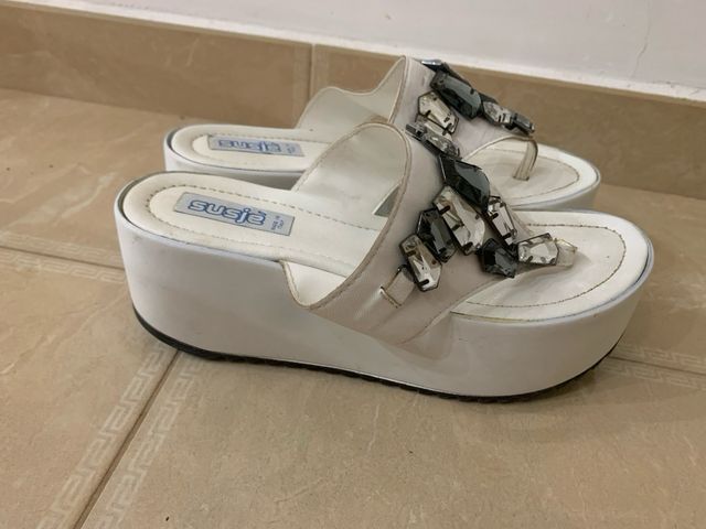 Infradito Susy bianchi con strass