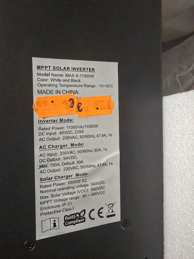 Inversor híbrido AXPERT MAX II 11KW