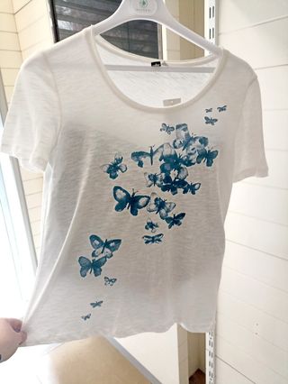 Pijama mujer: camiseta+shorts, azul y blanco, tall