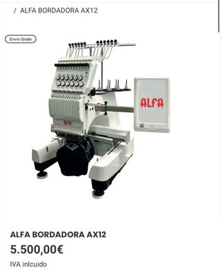 Bordadora Alfa 1500 - 12 hilos