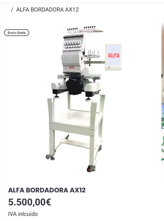 Máquina Bordadora Alfa MD1200 - 12 hilos