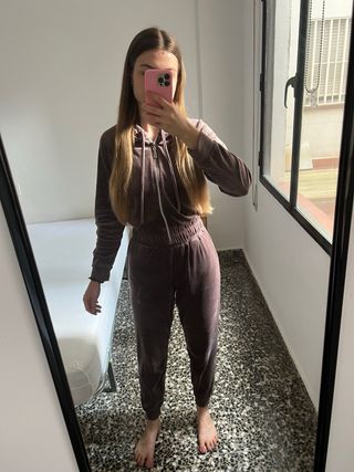 Chándal de terciopelo suave tipo peluche