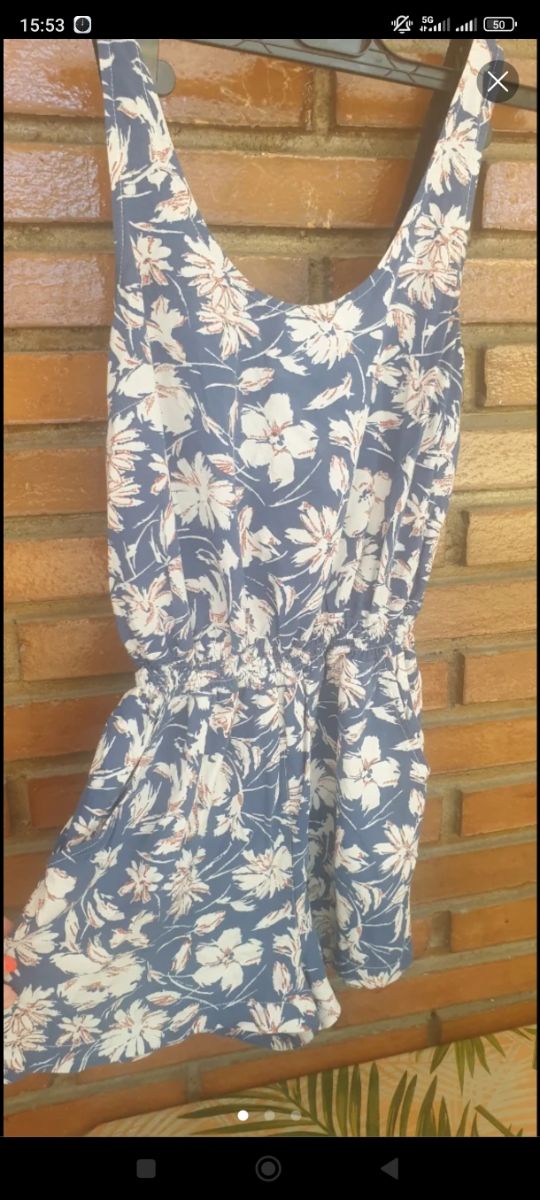 Mono corto azul y blanco