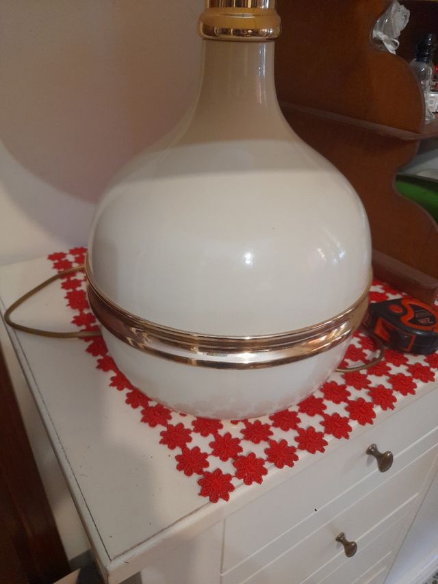 Lampada Tavolo Ceramica Beige Oro