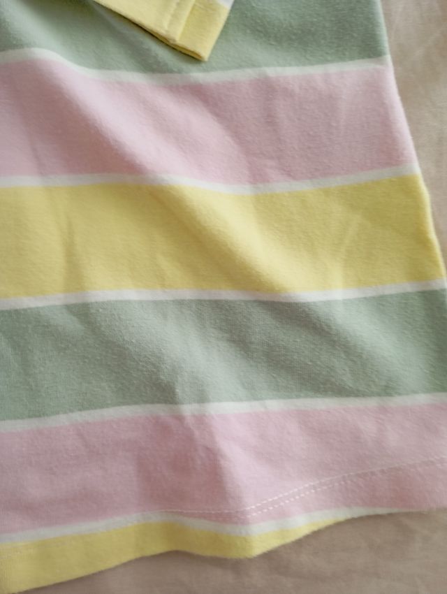 Polo rayas manga 3/4 - Talla 38. Colores pastel.