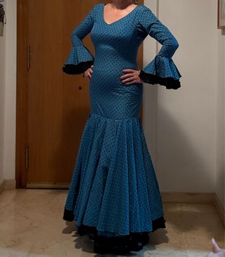Vestido Flamenca lunares azul - 38/40