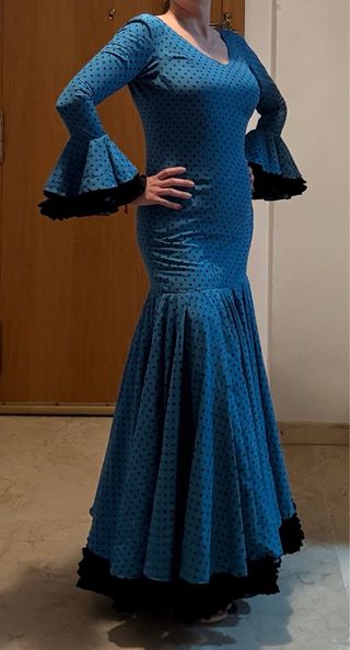 Vestido Flamenca lunares azul - 38/40