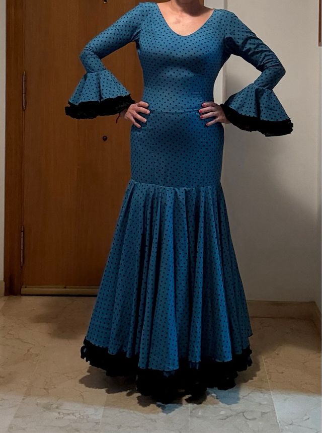 Vestido Flamenca lunares azul - 38/40