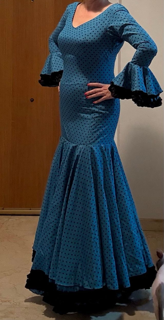 Vestido Flamenca lunares azul - 38/40