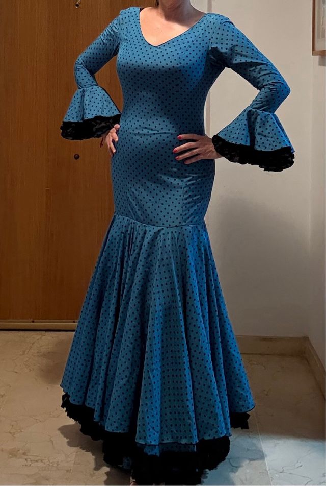 Vestido Flamenca lunares azul - 38/40