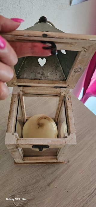 Lanterna legno vintage shabby chic