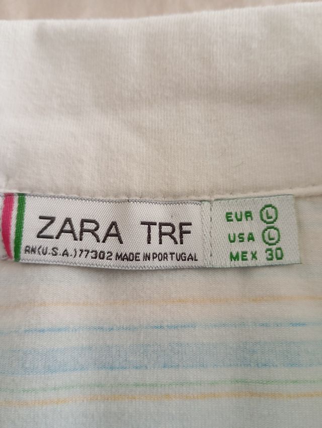 Polo Zara TRF rayas azul-blanco