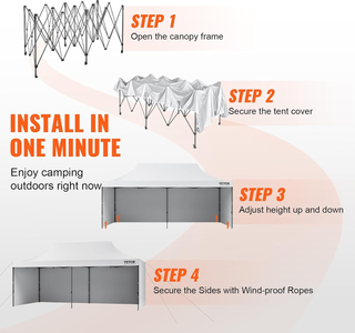 Gazebo Tenda Pop-up Pieghevole con Pareti Laterali