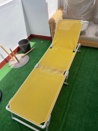 Hamaca Plegable Amarilla - Metal y Tela