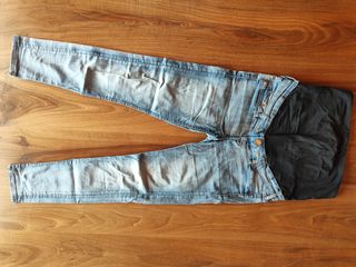 Vaquero premamá azul