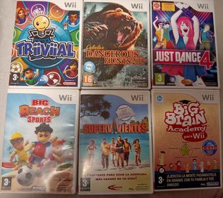 Wii Nintendo + juegos ( 5 euros ).
No lleva mandos