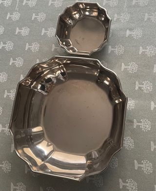 Ciotole peltro vintage - 2 pz