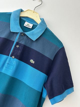 Polo Lacoste Vintage Azul Marino a Rayas