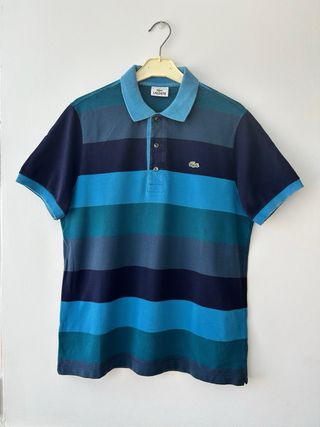 Polo Lacoste Vintage Azul Marino a Rayas