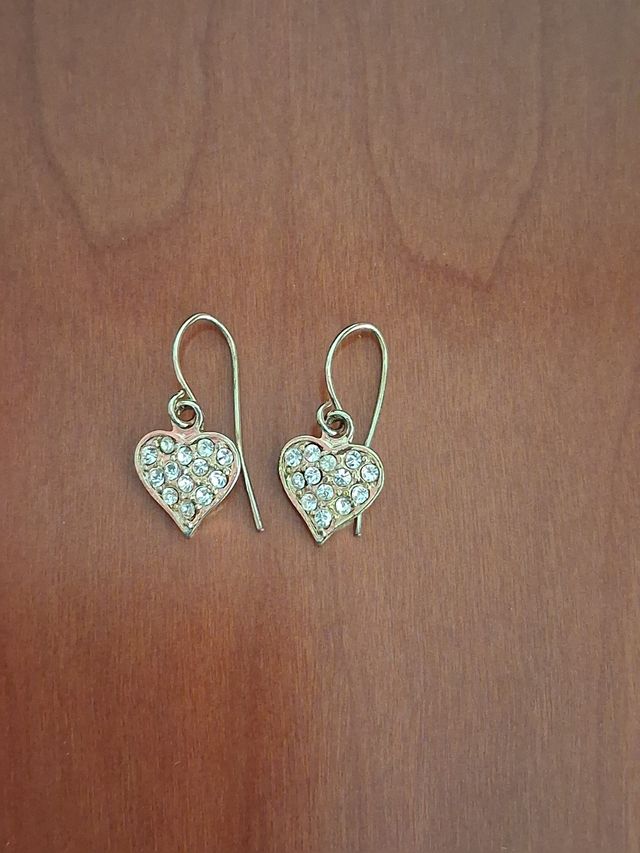 Pendientes corazón dorados