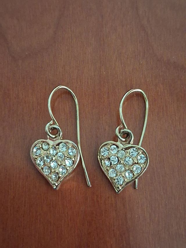 Pendientes corazón dorados