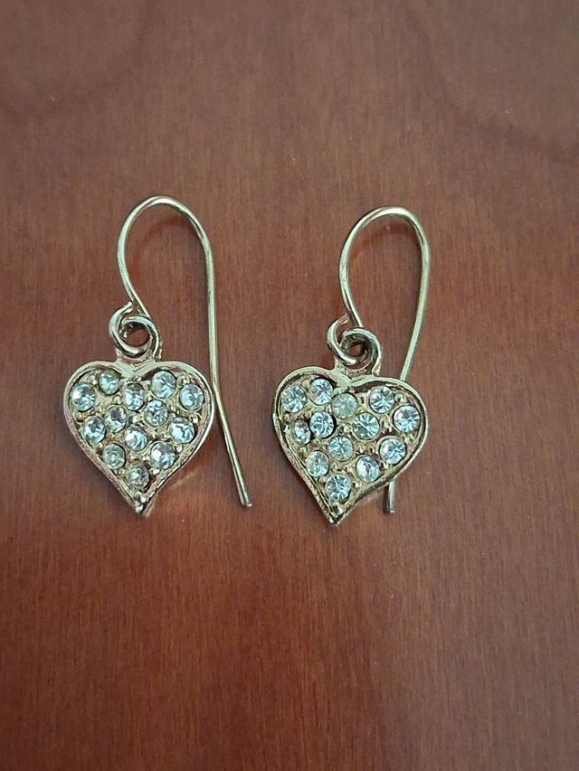 Pendientes corazón dorados