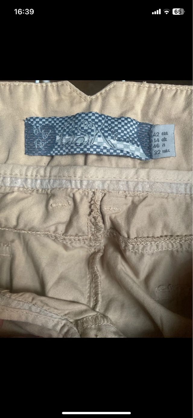 Pantalones beige mujer