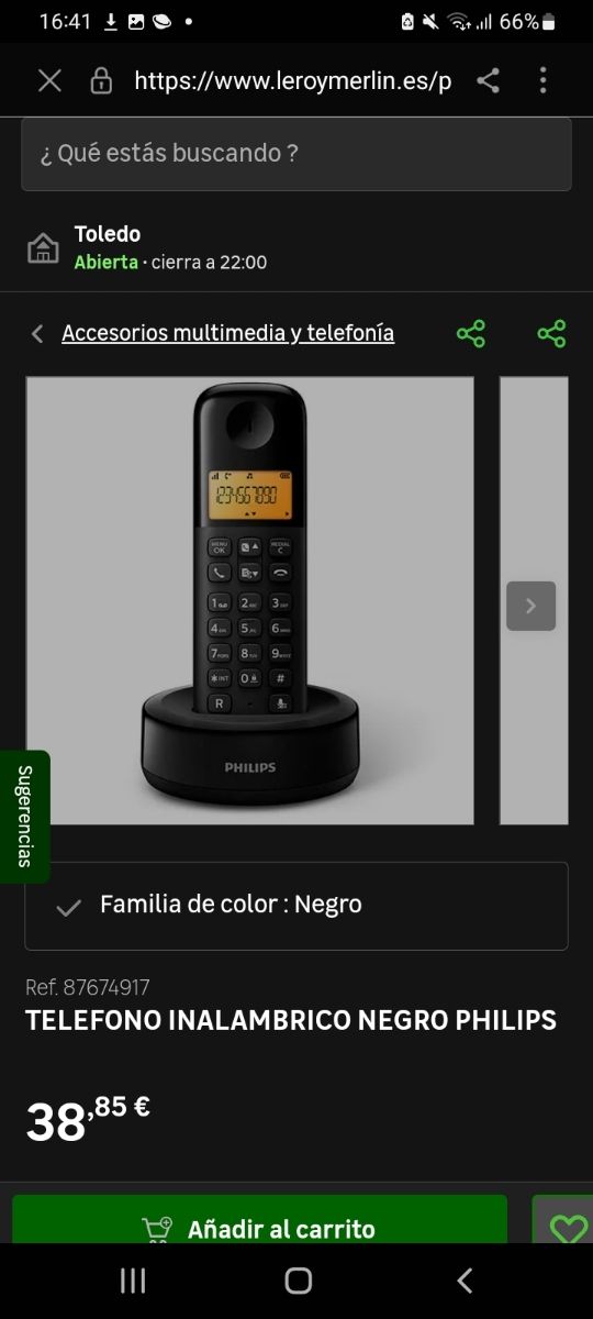 3 Trio Teléfonos inalámbrico Philips d130 Negro