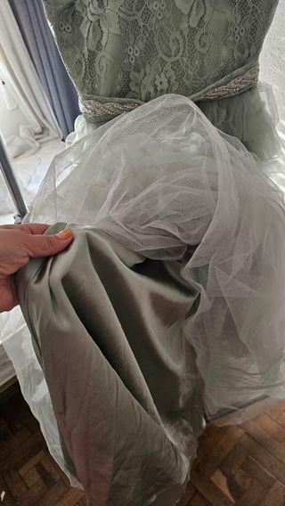 Vestido fiesta niña verde - tul