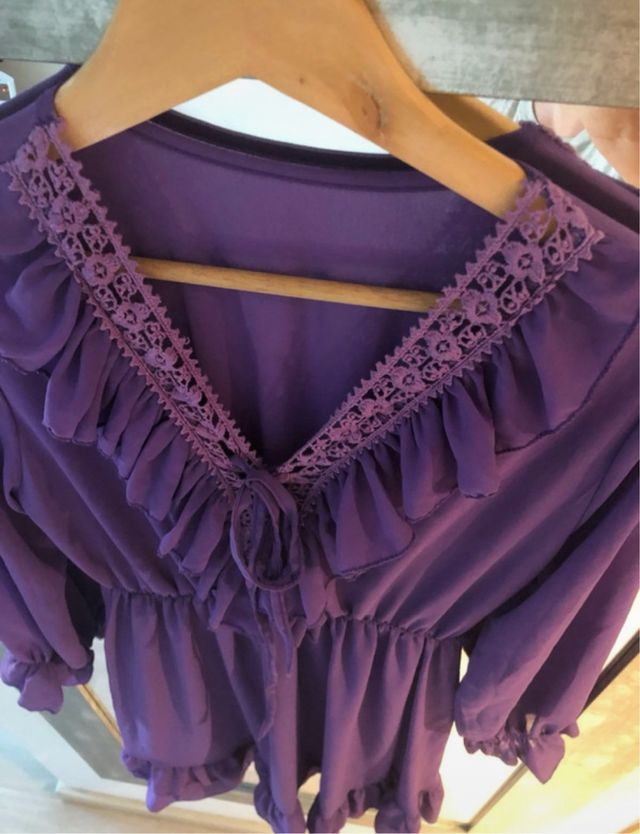 Vestido gasa morado - Talla Unica
