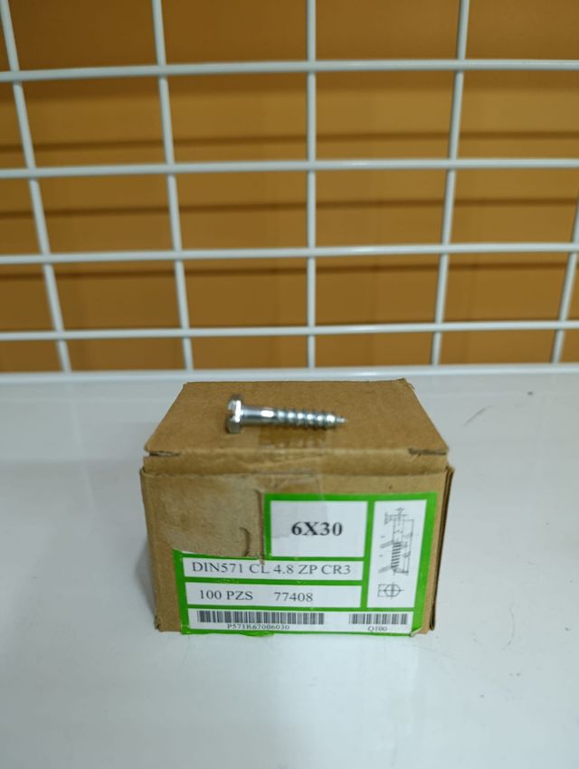 Tornillos Barraquero DIN571 6x30mm (100uds)