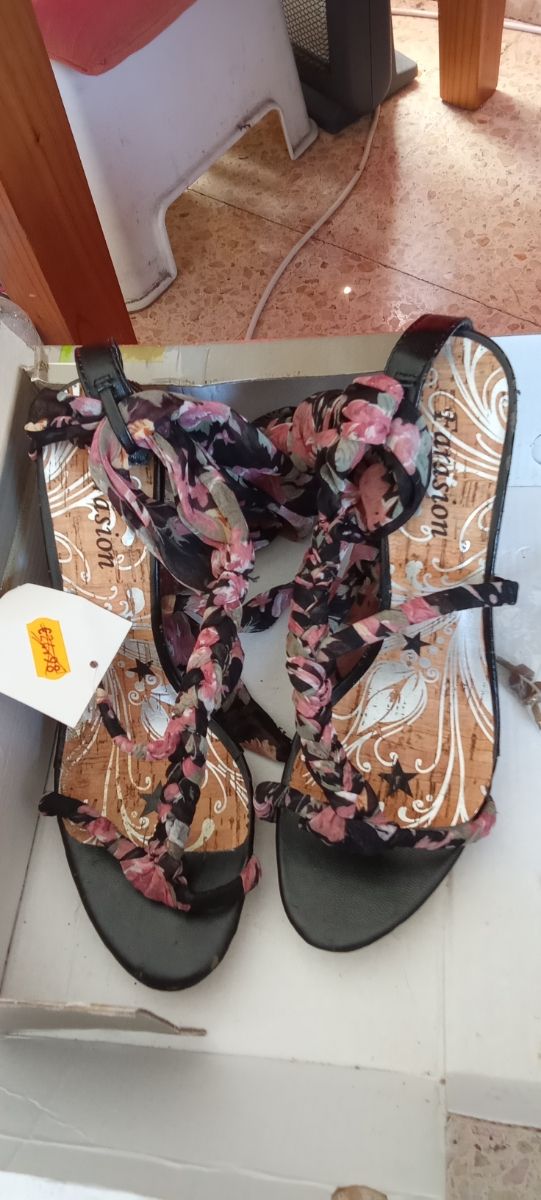 Tacones Farasion mujer negros,talla 37