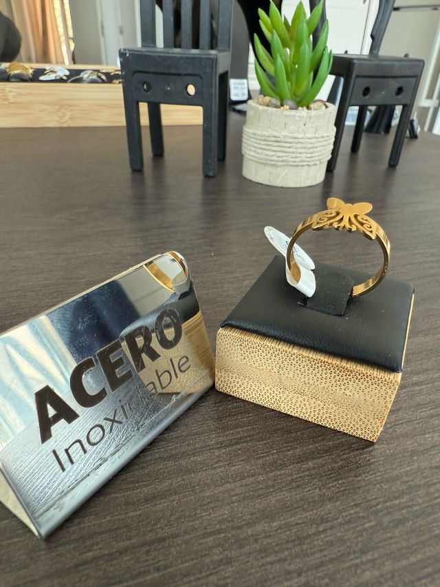 Anillo mariposa acero inoxidable - T19