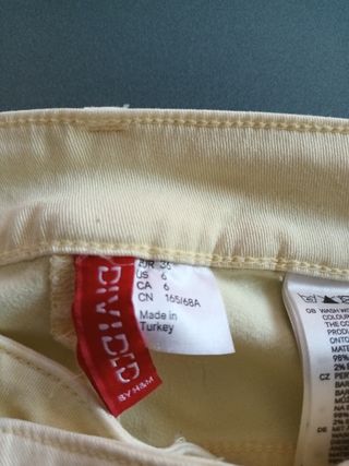 Jeans donna estivi H&M gialli tg 36