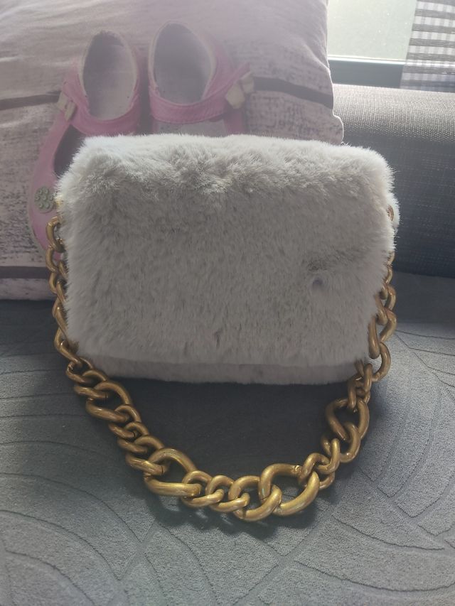 Bolso Zara - Gris y Dorado