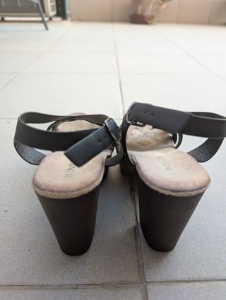 Sandalias negras plataforma 1 uso