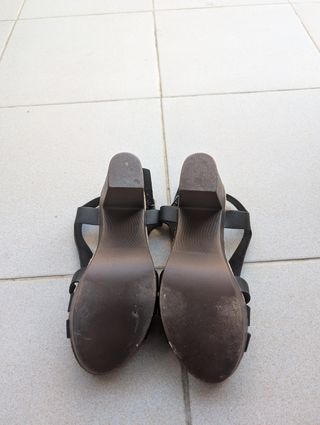 Sandalias negras plataforma 1 uso